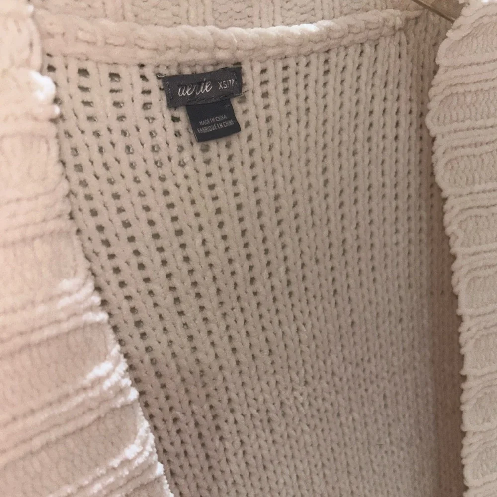 Aerie Cream Knit Oversize Cardigan Tie Front - Picture 4 of 5